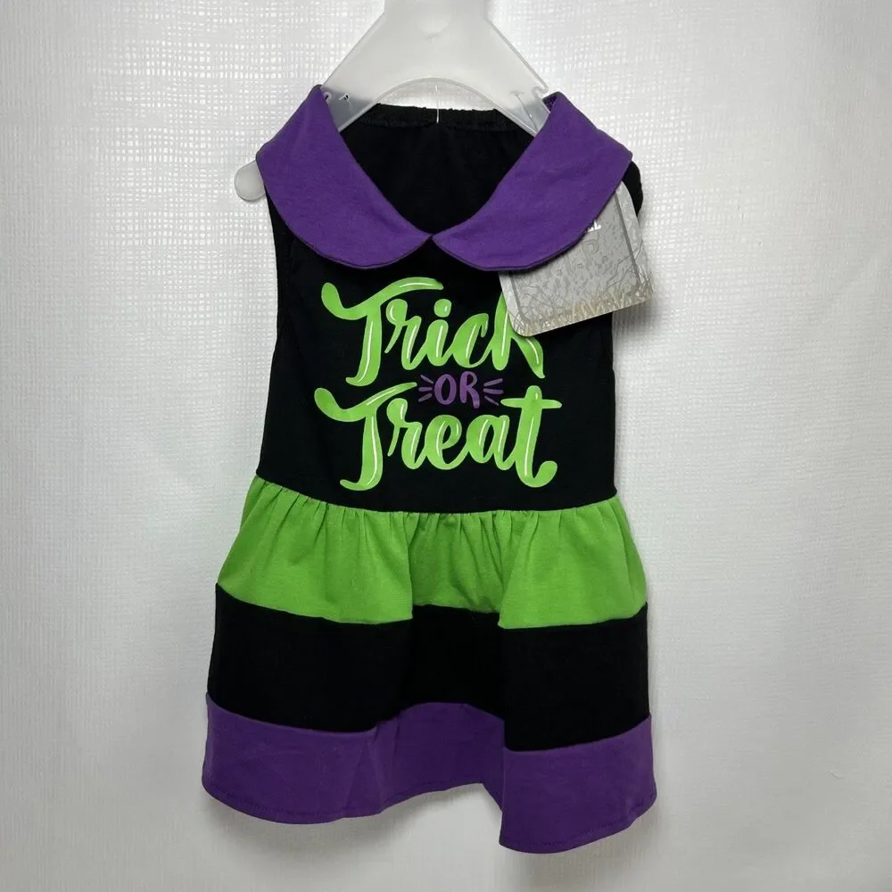 NWT Pet Dress Dog Or Cat Trick Or Treat Halloween Size Medium
